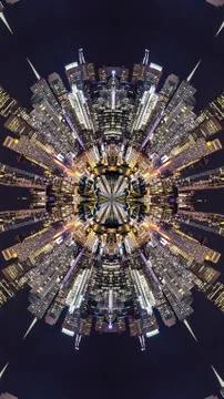 Vertical frame Radial shape made from San Francisco night Foto stock