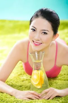 Vertical frame Relax. Lemon Fun Color background Healthy Lemonade Luxx Adult Stock Photos