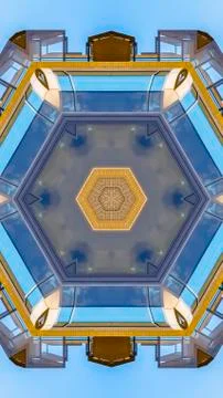 Vertical frame Star shape made from the decks and windows Foto stock