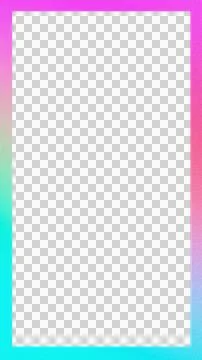 Vertical frame unicorn border pink and blue gradient isolated overlay png Stock Illustration