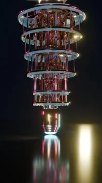 Vertical Framing of Quantum Computer, Vertical 9:16 Photo Stock Photos