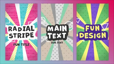 Vertical Fun Radial Stripe Title 스톡 After Effects
