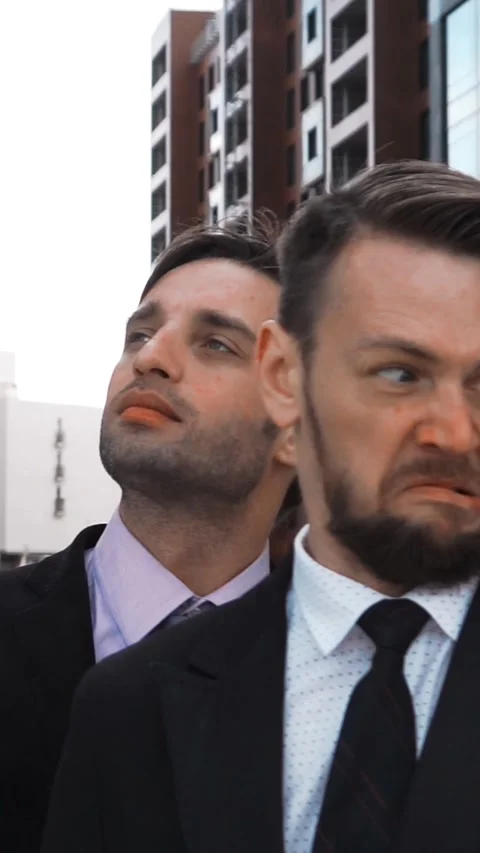 Vertical of Funny joke of pride and disgust in business Stock Footage 305499851