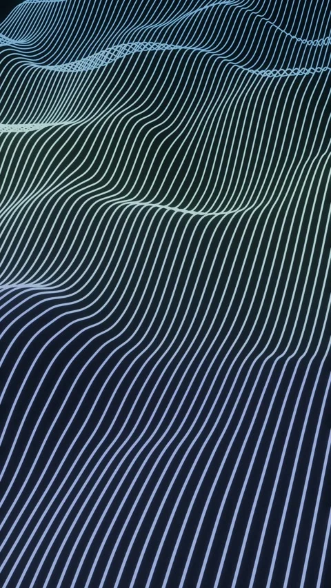 Vertical Futuristic Data Flow Animation, Blue Purple Wireframe Waves Vidéo 336336545