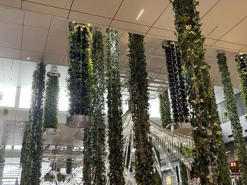 Vertical Garden Columns Inside The Exchange TRX Kuala Lumpur Stock-Fotos