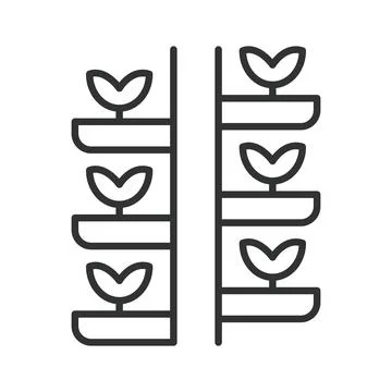 Vertical garden icon in line design. Wall garden, indoor plants, hydroponics Stock Illustration