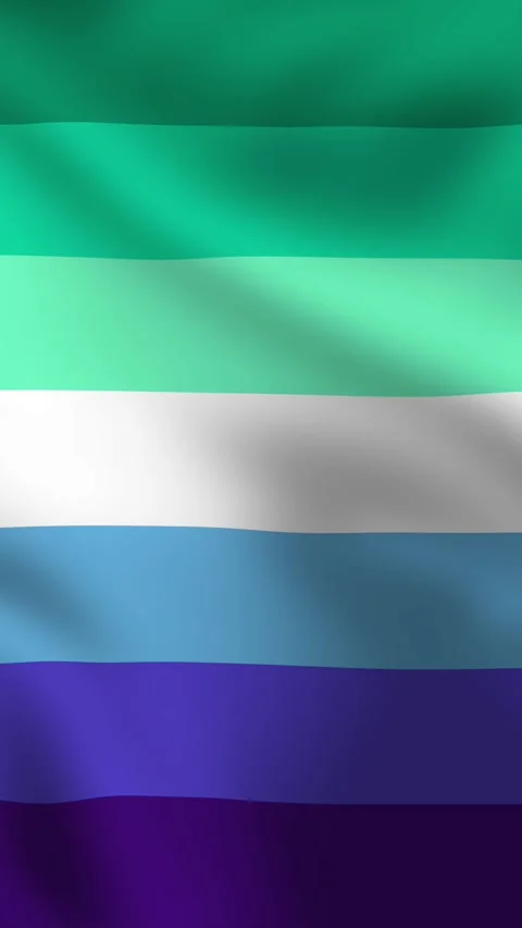 A vertical gay pride flag featuring vibrant rainbow stripes Stock Footage 308665350