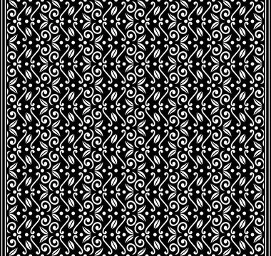 Vertical Geometric Pattern - Art Nouveau (Black, White) Stock Illustration