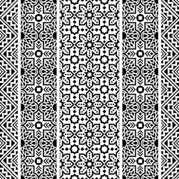 Vertical geometric seamless ethnic pattern texture background design vector Stock Illustration