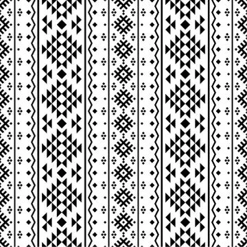 Vertical geometric seamless ethnic pattern texture background design vector Stock Illustration