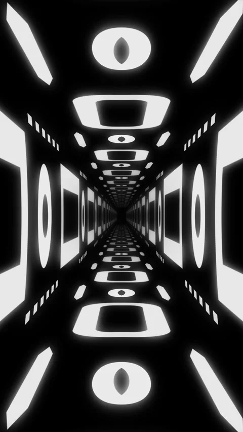 Vertical Geometric Tunnel Loop Stock Footage 345712612