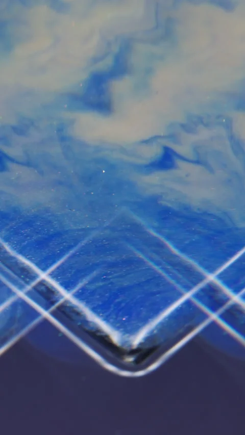 Vertical geometric wave marble art ink glitter Stock Footage 329598501
