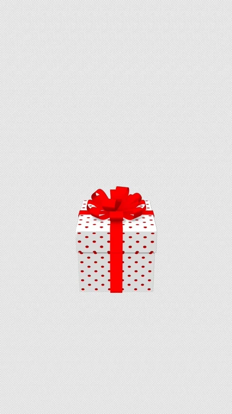 Vertical Gift Box Opening Animation with Camera Zoom Into Present Box 库存影片 335510225