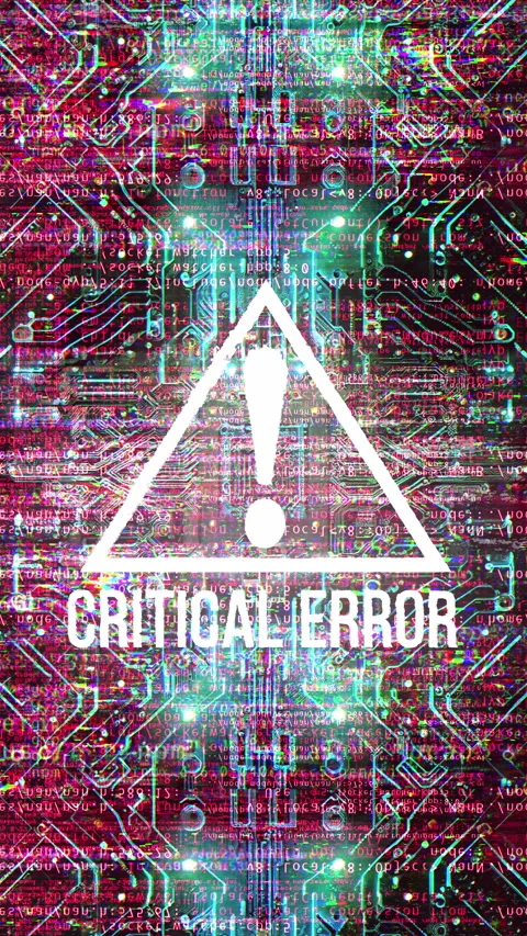 Vertical Glitch Background. Critical Error Video stock 221624076