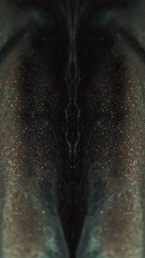 Vertical Glitter drip paint flow metallic fluid cascade Stock-Footage 274177701