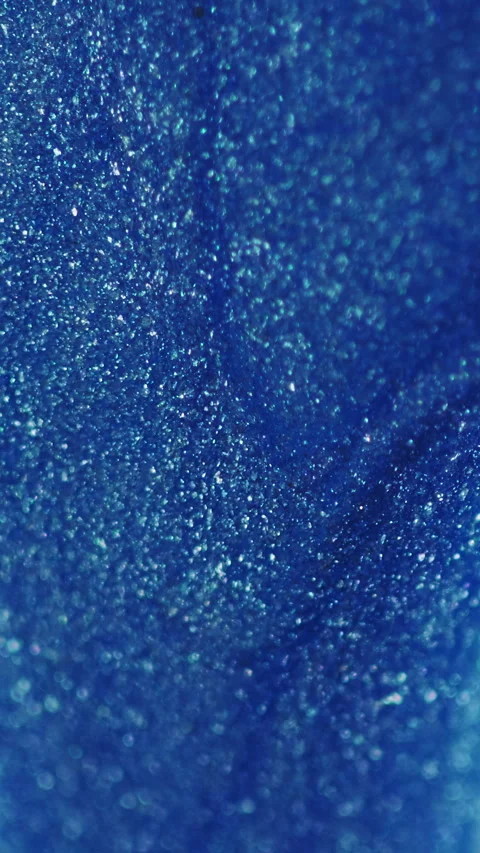 Vertical Glitter fluid drip paint flow blue water bubbles Stock Footage 271049845