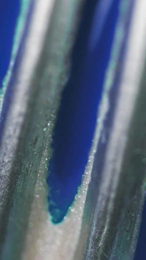 Vertical Glitter fluid drip paint spill silver blue stripes Stock Footage 279526731