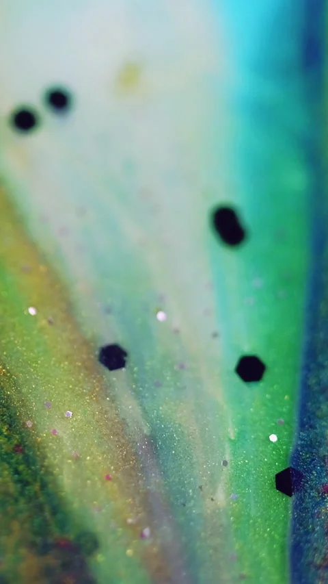 Vertical glitter fluid spill color background ink Stock Footage 293239113
