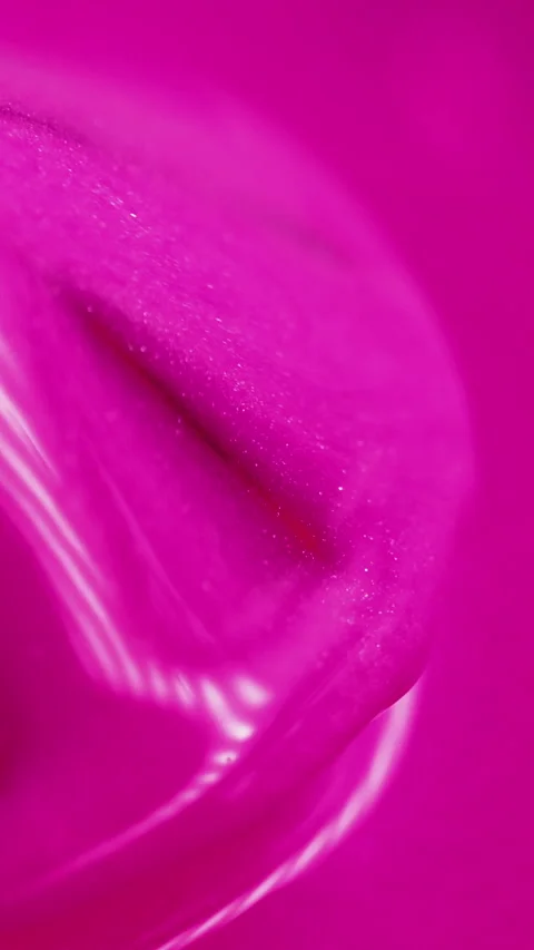 Vertical glitter ink paint crystal neon pink fluid Video stock 284788593