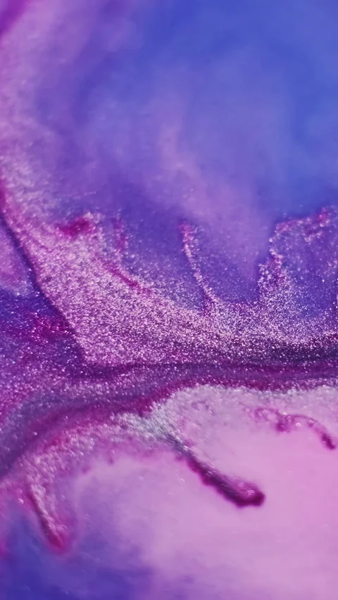 Vertical glitter liquid acrylic splash paint fluid Stock Footage 326236528