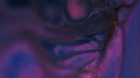 Vertical glitter mix ink emulsion shimmering water Video stock 327084523