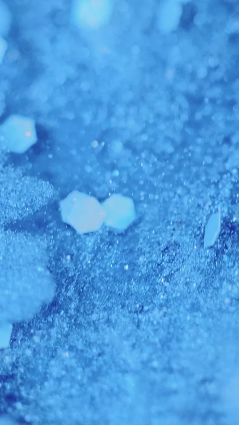 Vertical glitter wave paint spill blue bronze ink Stock Footage 285366339