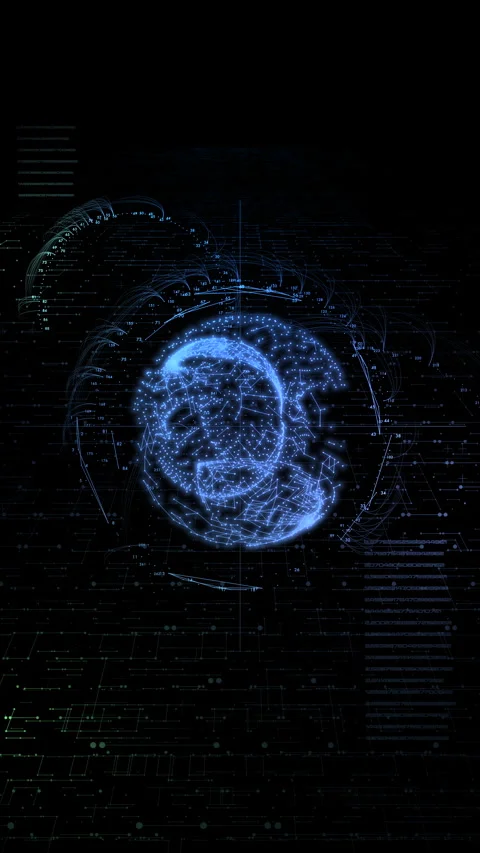 Vertical global connectivity and cloud computing network globe Stock Footage 332795332
