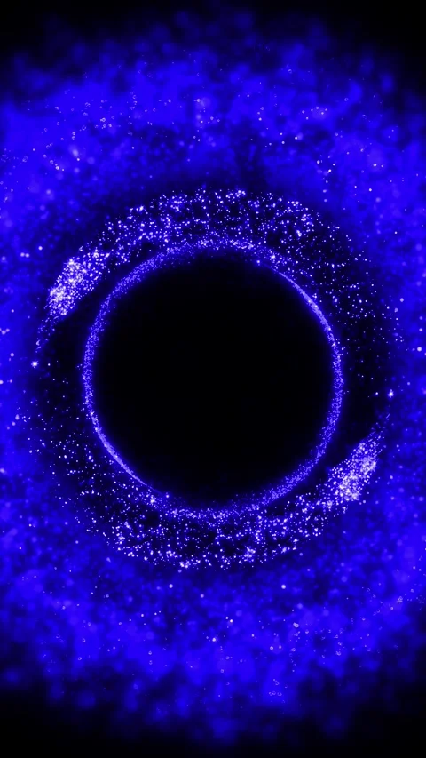 Vertical glowing blue particle ring Stock Footage 325885200