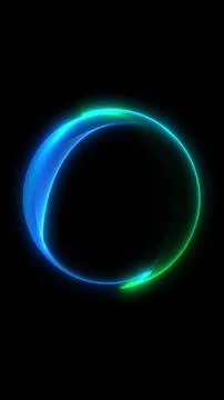 A vertical glowing green gradient sphere with smooth neon edges and clean m.. Stock Illustration