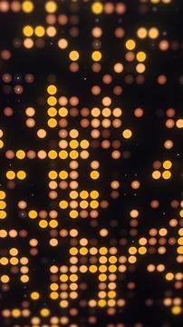 Vertical glowing halftone yellow and orange circle pattern. Warm luminous a.. Stock Illustration