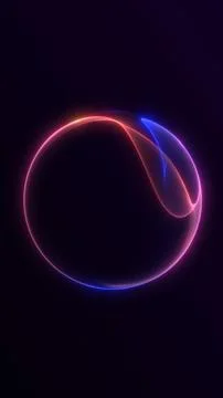 A vertical glowing neon gradient sphere with smooth flowing edges and soft .. Stock Illustration