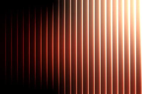 Vertical glowing orange and red light stripes fading to black background Stock Illustration