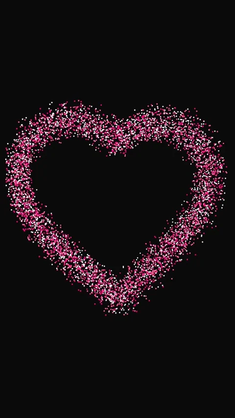 Vertical Glowing Particle Heart on Dark Background 4K Loop 動画素材 336712200