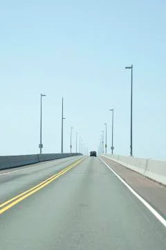 Vertical going up the Confederation bridge Stock Photos