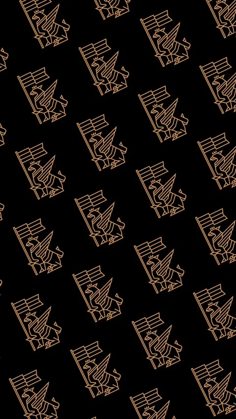 Vertical Gold griffin seamless pattern looping animation Stock Footage 339295229