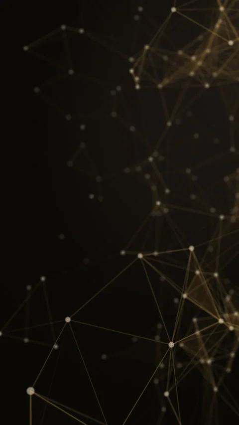 Vertical gold plexus network animation for premium mobile visuals Video stock 344307243