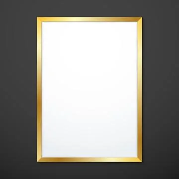 Vertical gold texture frame mockup. Stock Illustration