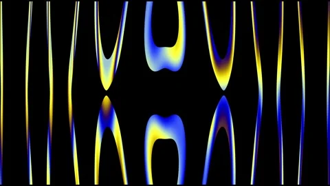Vertical golden and blue light streaks with rhythmic pulse background Видео 333720414