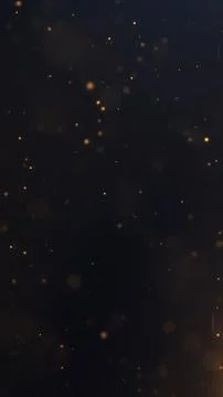 Vertical golden bokeh particles float across a dark elegant background, sui.. Stock Illustration