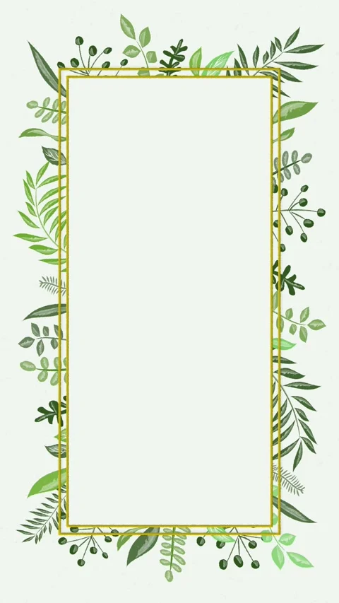 Vertical Golden Botanical Frame Seamless Loop 動画素材 331416792