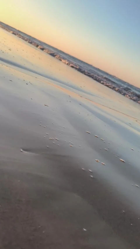 Vertical Golden Hour Beach Waves Background Stock Footage 340381668