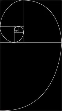 Vertical Golden Spiral Composition Overlay Transparent Framing Guide with G.. Illustrazione stock