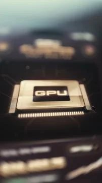 Vertical GPU Chip Selection on Digital Dashboard Stock Photos