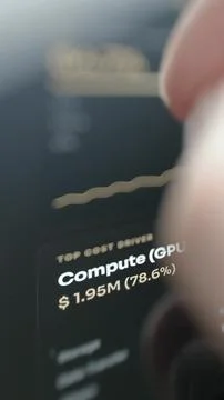 Vertical GPU compute cost category dashboard Foto stock