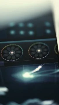 Vertical GPU Cooling Performance Screen Stock Photos