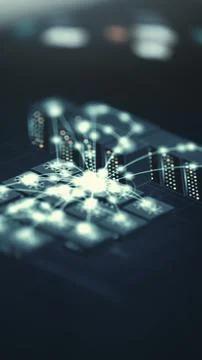 Vertical GPU Data Center Network Activity 库存照片