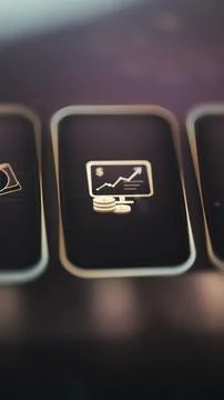 Vertical GPU Financial Analytics Button Stock Photos