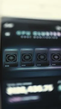Vertical GPU Fleet Cards and Cost Dashboard Foto stock
