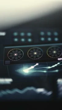 Vertical GPU Performance Dashboard With Network Graph 库存照片