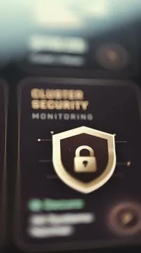 Vertical GPU Security Dashboard With Lock Icon Stock Photos